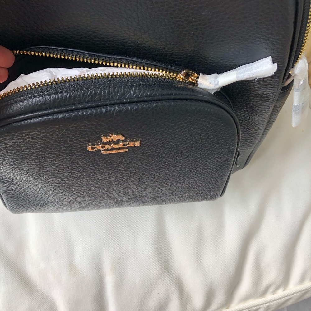 Coach  Pebble Leather Court Backpack in black NWT - Picture 11 of 14